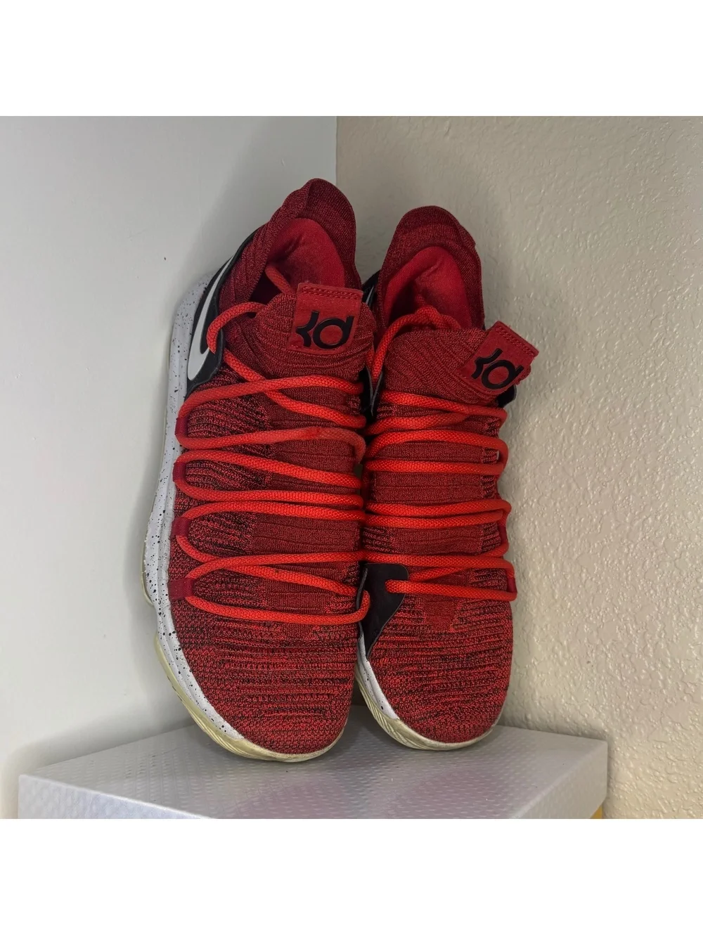 Nike KD 10 University Red Black White Men’s Basketball Shoes Preowned